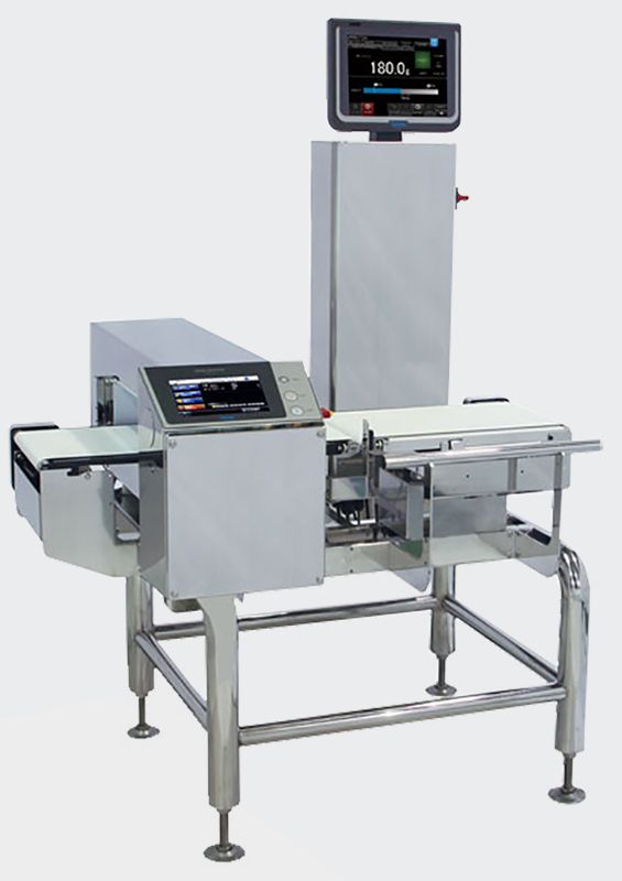 Checkweighers in the middle of the production line to control each package.